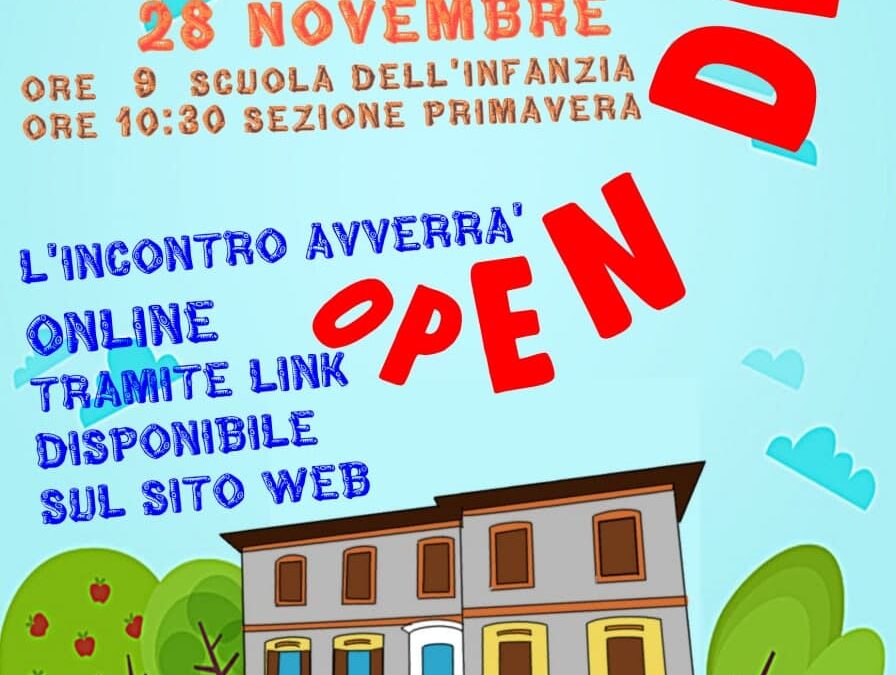 Open day online – sabato 28 novembre